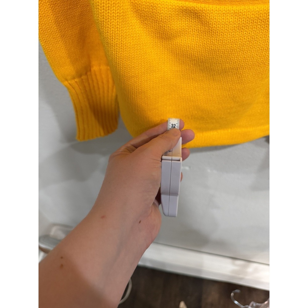 Vintage Bristol Products Acrylic Letterman's Cardigan Yellow Size 48 Made In USA - Picture 5 of 6